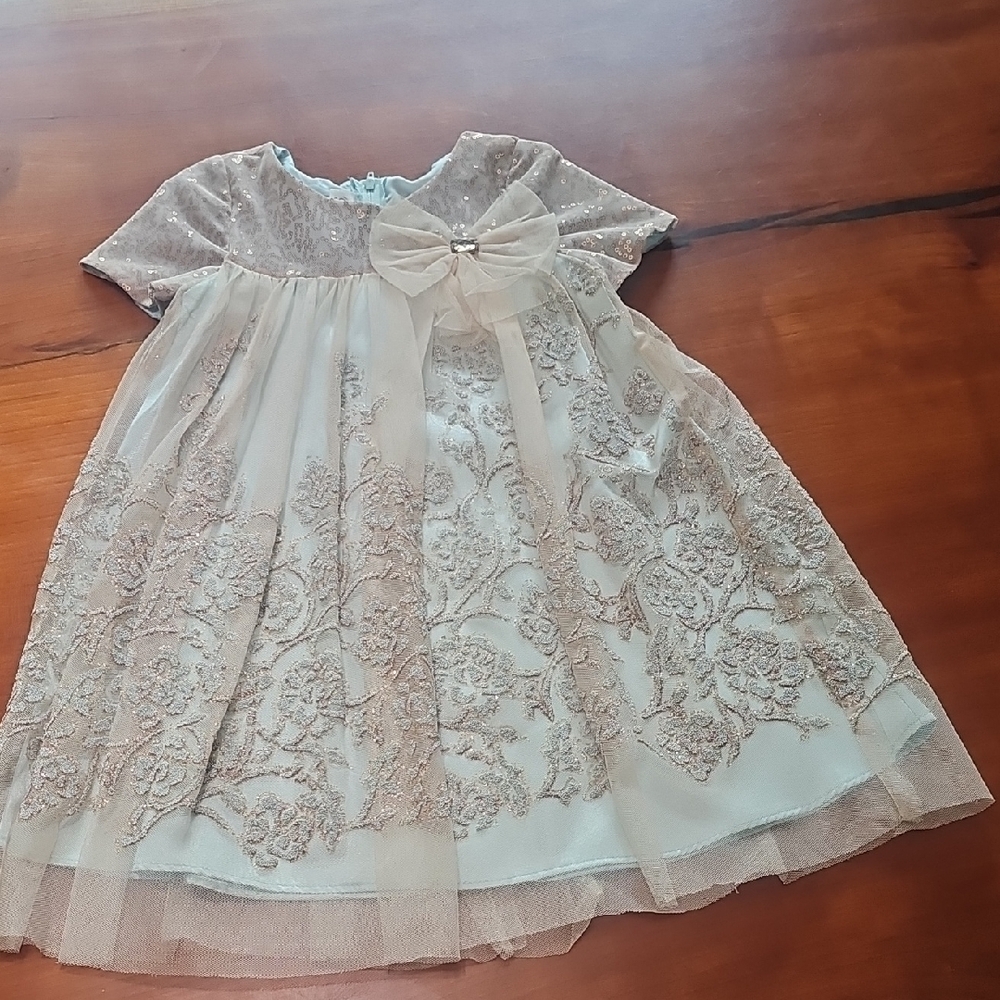 Elegant Cream Lace Kids Dress